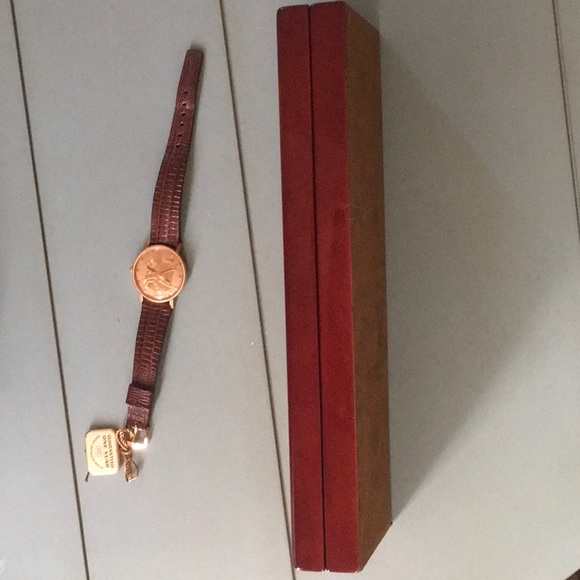 Jules RaCine Gold Liberty Coin Face Wrist Watch - Picture 13 of 16